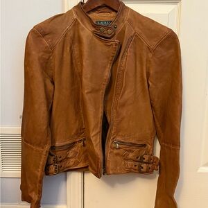 Ralph Lauren Tan Leather Jacket